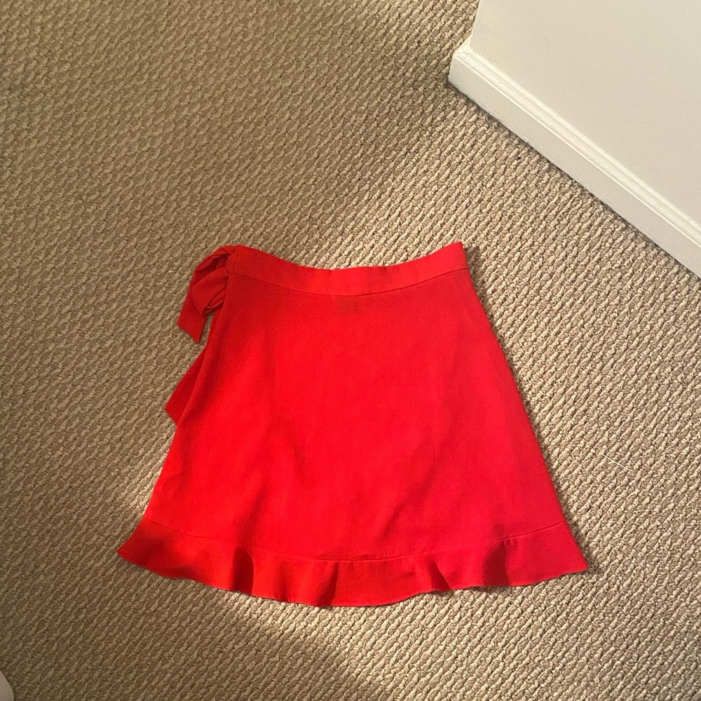 Show Me your MuMu roam ruffle skirt in red - Picture 3 of 3